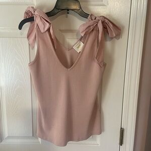 Maeve Light Pink Bow-Tie Tank Top